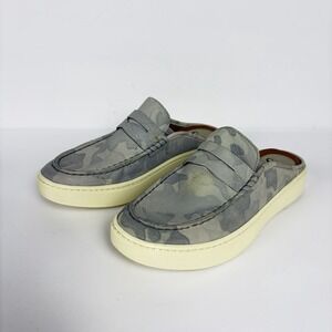 Sofft Somers Woman's Leather Moc Mule Sneakers Loafers Size 7 Light Gray Camo